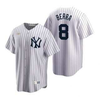 Men's Yogi Berra New York Yankees Cool Base Jersey White