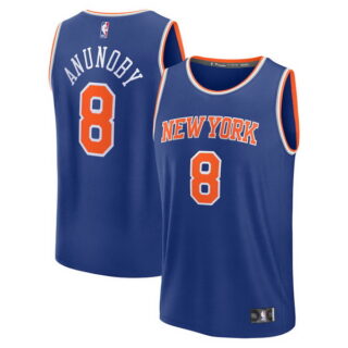 OG Anunoby #8 New York Knicks Fast Break Player Jersey - Icon Edition - Blue