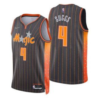 Men's Jalen Suggs Orlando Magic City Anthracite 75th Anniversary Diamond Jersey Stitched