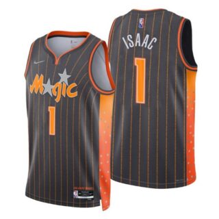 Men's Jonathan Isaac Orlando Magic City Anthracite 75th Anniversary Diamond Jersey Stitched
