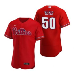 Men's #50 Hector Neris Philadelphia Phillies Flex Base Jersey Red
