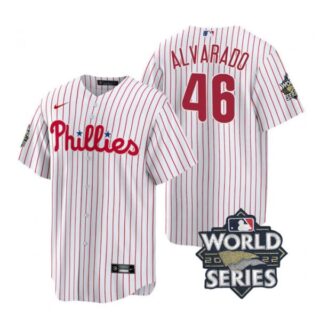 Men's Philadelphia Phillies Jose Alvarado 2022 World Series White Stitched Jersey