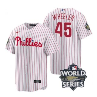 Men's Philadelphia Phillies Zack Wheeler 2022 World Series White Stitched Jersey