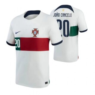 Youth Joao Cancelo Portugal National Team White Away Soccer Jersey 2022-23