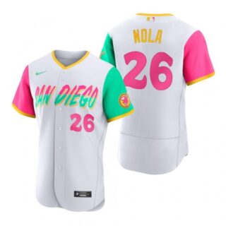 Men's Flex Base San Diego Padres Austin Nola White City Connect Stitched Jersey