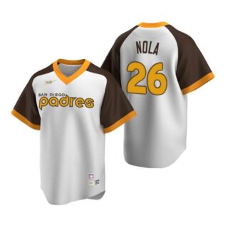 Men's #26 Austin Nola San Diego Padres Cool Base Jersey White Cooperstown