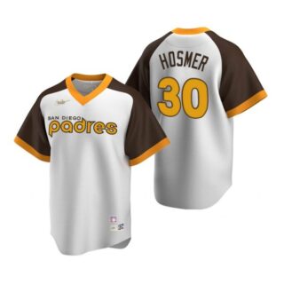 Men's #30 Eric Hosmer San Diego Padres Cool Base Jersey White Cooperstown