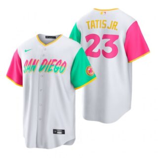 Men's Cool Base San Diego Padres Fernando Tatis Jr. White City Connect Stitched Jersey