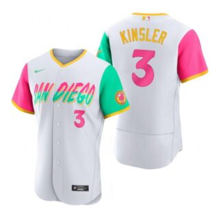 Men's Flex Base San Diego Padres Ian Kinsler White City Connect Stitched Jersey