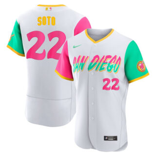 Men's Juan Soto San Diego Padres Flex Base Stitched White City Connect