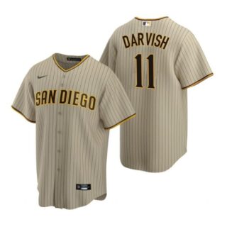 Men's #11 Yu Darvish San Diego Padres Cool Base Jersey Sand Brown