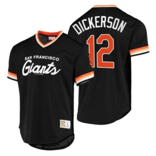 Men's #12 Alex Dickerson San Francisco Giants Throwback Jersey Black Throwback