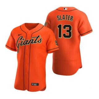 Men's #13 Austin Slater San Francisco Giants Flex Base Jersey Orange