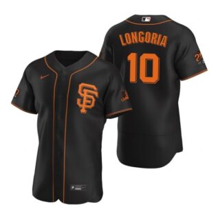 Men's #10 Evan Longoria San Francisco Giants Flex Base Jersey Black