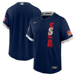 Men's - Cool Base Seattle Mariners 2021 MLB All-Star Navy Jersey Worn In-Game - Stitched