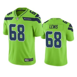 Men's #68 Damien Lewis Seattle Seahawks Limited Jersey Stitched Green