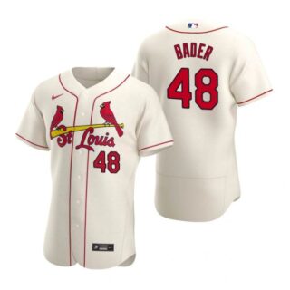 Men's Harrison Bader St. Louis Cardinals Flex Base Jersey White Golden Cream