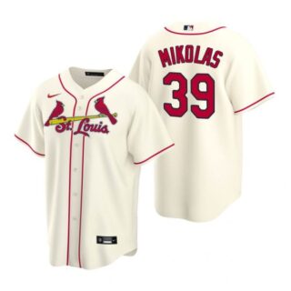 Men's Miles Mikolas St. Louis Cardinals Cool Base Jersey Cream Cream