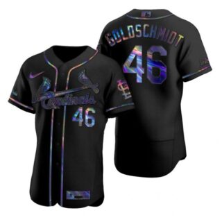 Men's Paul Goldschmidt St. Louis Cardinals Flex Base Jersey Black Golden Black Holographic
