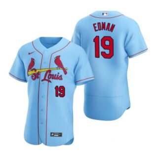 Men's Tommy Edman St. Louis Cardinals Flex Base Jersey Black Golden Light Blue