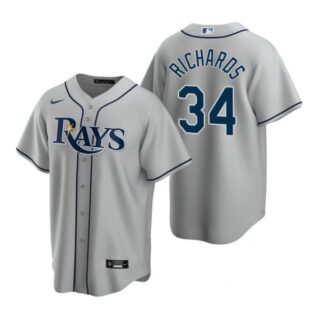 Men's Trevor Richards Tampa Bay Rays Cool Base Jersey Light Blue Gray