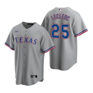 Men's Jose Leclerc Texas Rangers Cool Base Jersey White Gray