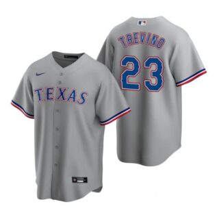 Men's Jose Trevino Texas Rangers Cool Base Jersey Red Gray