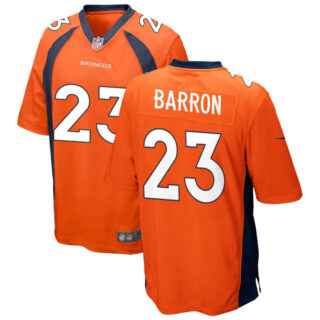 Toddlers Denver Broncos #23 Jahdae Barron Player Orange Game Football Jerseys