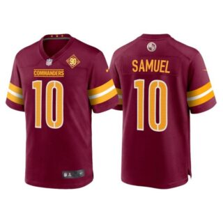 Men's Washington Commanders Curtis Samuel 90th Anniversary Patch Burgundy Jerseys