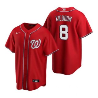 Men's Carter Kieboom Washington Nationals Cool Base Jersey White Home Red