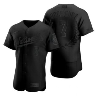 Men's Ivan Rodriguez Washington Nationals Flex Base Jersey Black Award Black Award