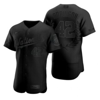 Men's Jackie Robinson Washington Nationals Flex Base Jersey Navy Black Award
