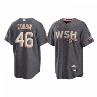Men's Cool Base Patrick Corbin Washington Nationals Gray 2022 City Connect Cherry Blossom Jersey