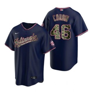 Men's Patrick Corbin Washington Nationals Cool Base Jersey Red Navy 2021 Memorial Day
