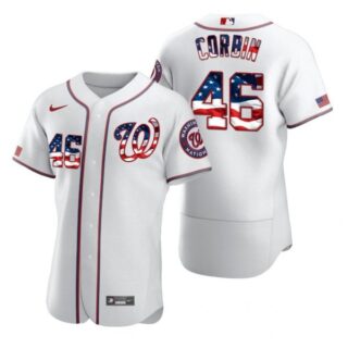 Men's Patrick Corbin Washington Nationals Flex Base Jersey Black Golden White Stars