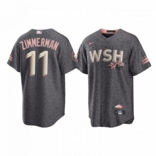 Men's Cool Base Ryan Zimmerman Washington Nationals Gray 2022 City Connect Cherry Blossom Jersey