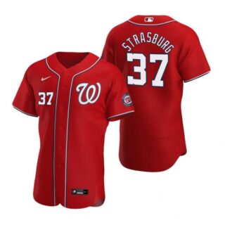 Men's Stephen Strasburg Washington Nationals Flex Base Jersey Black Golden Red