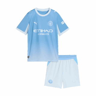 Kids Manchester City Home Soccer Jersey Kit (Jersey+Shorts) 2026/27 Blue