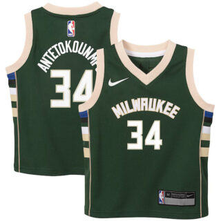 Youth Giannis Antetokounmpo Milwaukee Bucks #34 Preschool Swingman Player Jersey - Icon Edition - Hunter Green