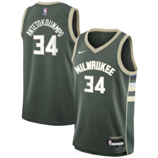 Youth Giannis Antetokounmpo Milwaukee Bucks #34 Swingman Jersey - Icon Edition - Hunter Green