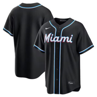 Miami Marlins Fashion Black Out Jersey