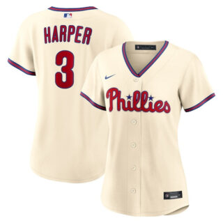 Women's Bryce Harper Philadelphia Phillies #3 Alternate Jersey - Cream