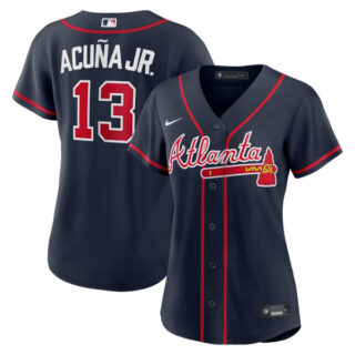 Women's Ronald Acuna Jr. Atlanta Braves #13 Alternate Jersey - Navy