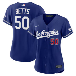 Women's Mookie Betts Los Angeles Dodgers #50 Alternate Stadium Jersey - Royal