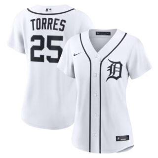 Women's Gleyber Torres Detroit Tigers #25 Home Jersey - White