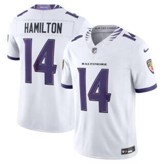 Kyle Hamilton Baltimore Ravens #14 Vapor F.U.S.E. Stitched Limited Jersey - White