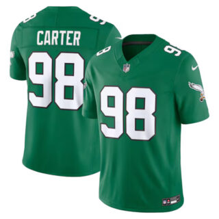 Jalen Carter Philadelphia Eagles #98 Vapor F.U.S.E. Stitched Limited Jersey - Kelly Green