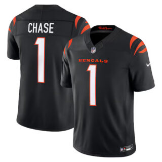 Ja'Marr Chase Cincinnati Bengals #1 Vapor F.U.S.E. Stitched Limited Jersey - Black