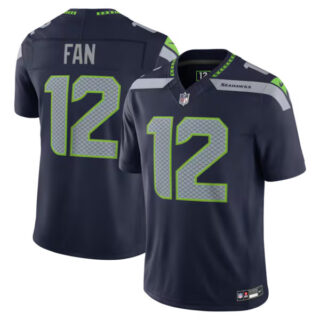 12s Seattle Seahawks Vapor F.U.S.E. Stitched Limited Jersey - College Navy