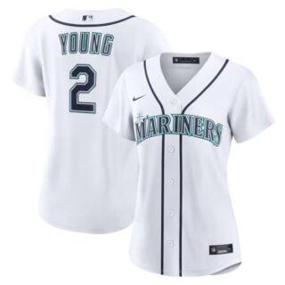 Women's Cole Young Seattle Mariners #2 Home Jersey - White